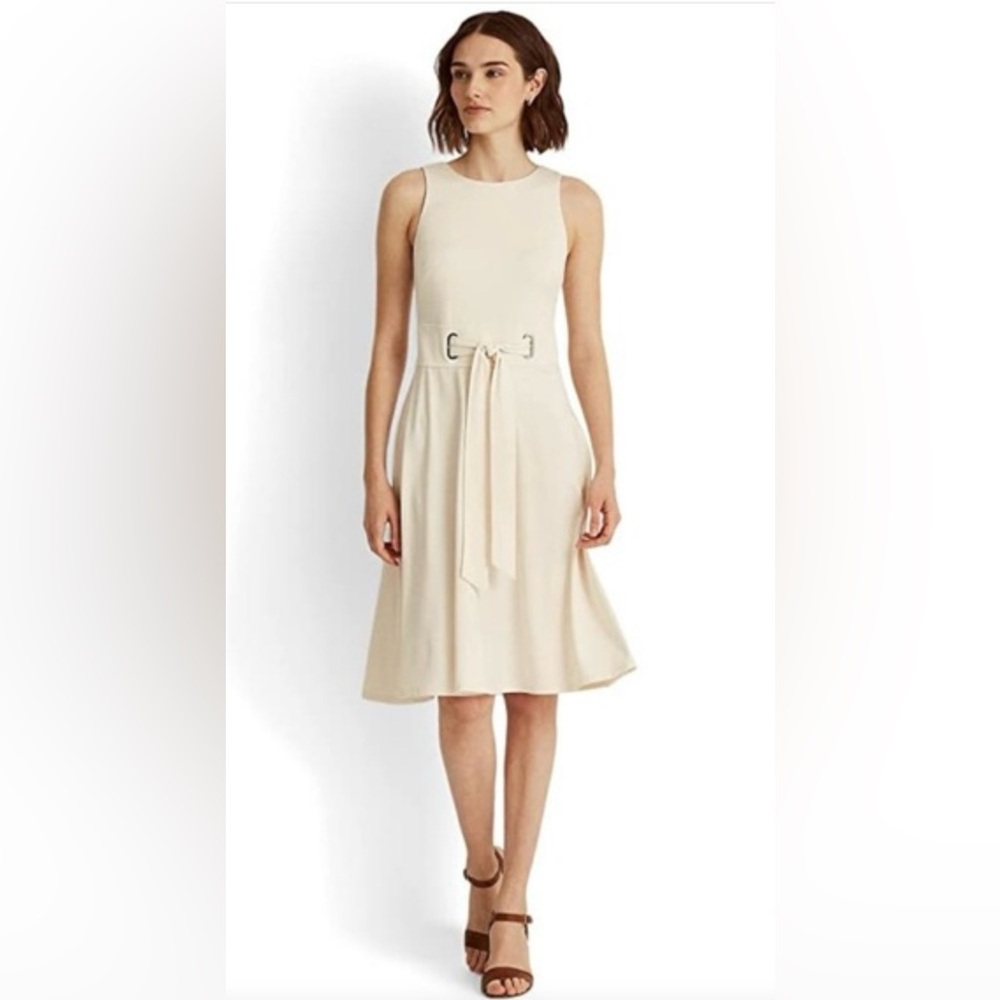 Lauren Ralph Lauren Ivory Jersey Sleeveless Dress Size 2 NWT